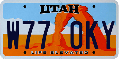 UT license plate W770KY