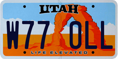 UT license plate W770LL