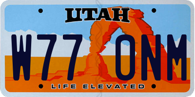 UT license plate W770NM