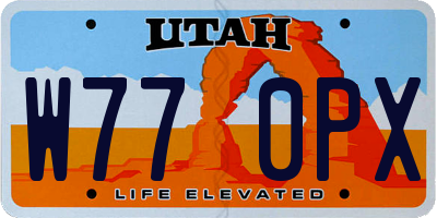 UT license plate W770PX