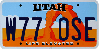 UT license plate W770SE