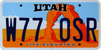 UT license plate W770SR