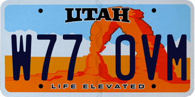 UT license plate W770VM