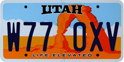 UT license plate W770XV
