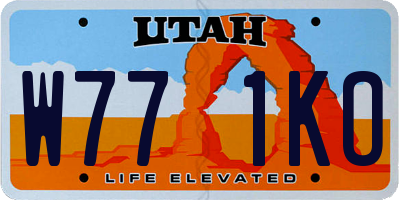 UT license plate W771KO