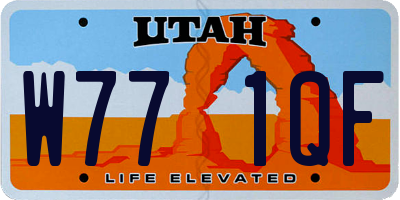 UT license plate W771QF