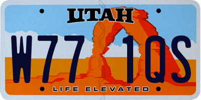 UT license plate W771QS