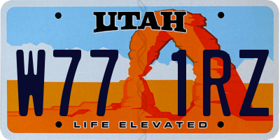 UT license plate W771RZ