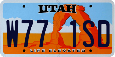 UT license plate W771SD