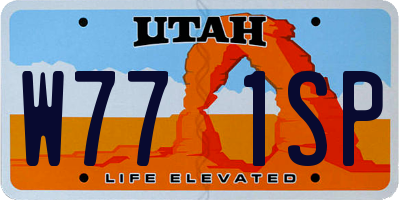 UT license plate W771SP