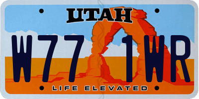 UT license plate W771WR