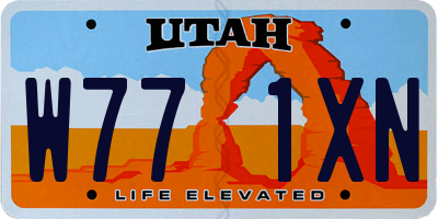 UT license plate W771XN