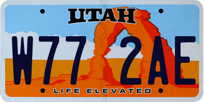 UT license plate W772AE