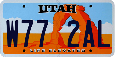 UT license plate W772AL