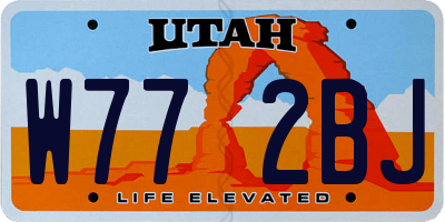 UT license plate W772BJ