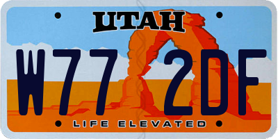 UT license plate W772DF