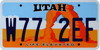 UT license plate W772EF