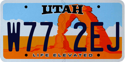 UT license plate W772EJ