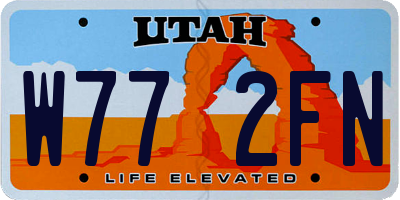 UT license plate W772FN