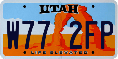 UT license plate W772FP