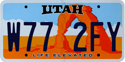 UT license plate W772FY