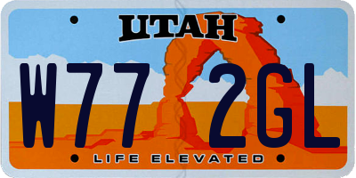 UT license plate W772GL