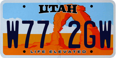 UT license plate W772GW