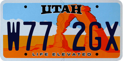 UT license plate W772GX