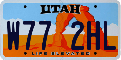 UT license plate W772HL