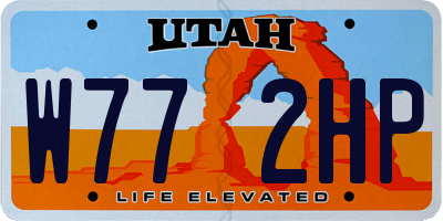 UT license plate W772HP