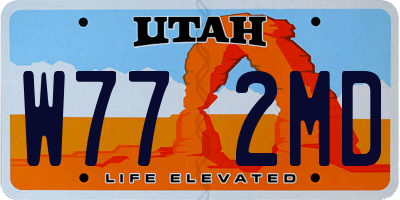 UT license plate W772MD