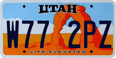 UT license plate W772PZ
