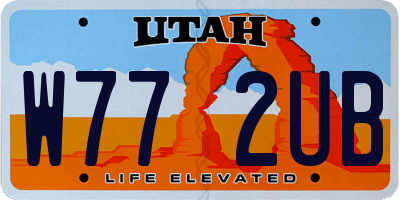 UT license plate W772UB