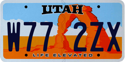 UT license plate W772ZX