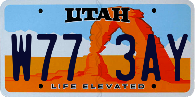 UT license plate W773AY