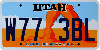 UT license plate W773BL