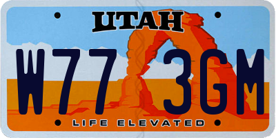 UT license plate W773GM