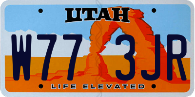 UT license plate W773JR