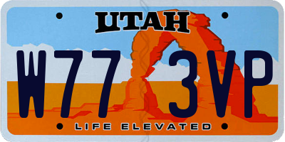 UT license plate W773VP