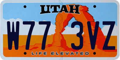 UT license plate W773VZ