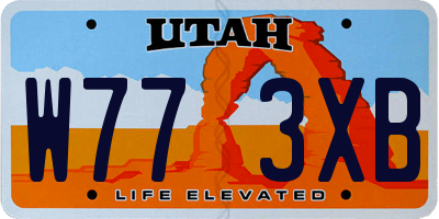 UT license plate W773XB