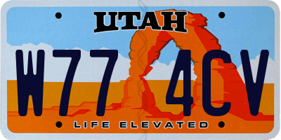 UT license plate W774CV