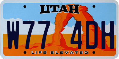 UT license plate W774DH