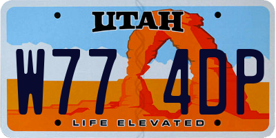 UT license plate W774DP