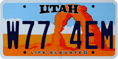 UT license plate W774EM