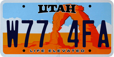 UT license plate W774FA