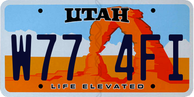 UT license plate W774FI