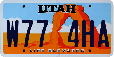 UT license plate W774HA