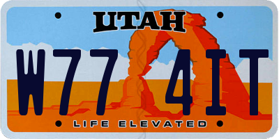UT license plate W774IT