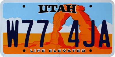 UT license plate W774JA